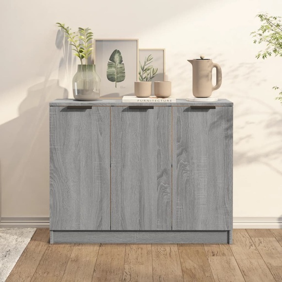 vidaXL Sideboard Grau Sonoma 90,5x30x70 cm Holzwerkstoff