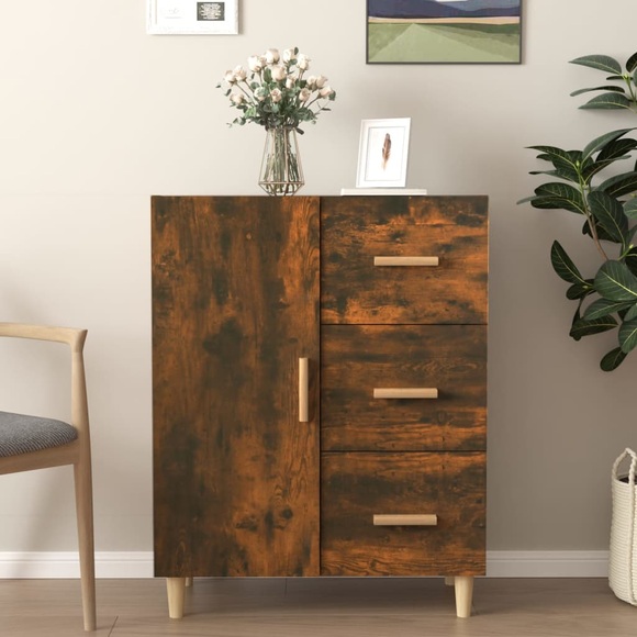 vidaXL Sideboard Räuchereiche 69,5x34x90 cm Holzwerkstoff