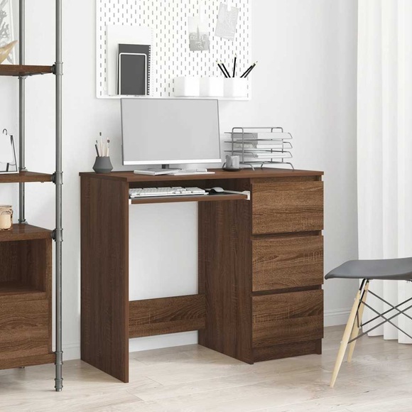 vidaXL Schreibtisch Braun Eichen-Optik 90x45x76 cm Holzwerkstoff
