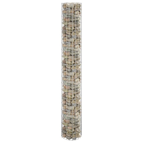 vidaXL Gabionen-Säule Rund Verzinkter Stahl Ø30x200 cm