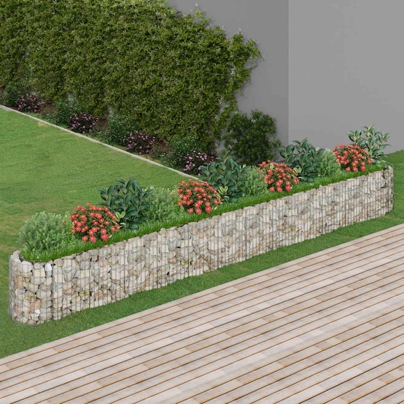 vidaXL Gabionen-Hochbeet Verzinktes Eisen 470x50x50 cm