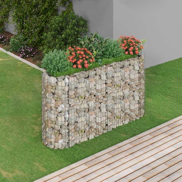 vidaXL Gabionen-Hochbeet Verzinktes Eisen 190x50x100 cm