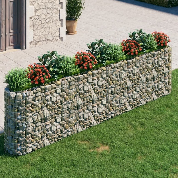 vidaXL Gabionen-Hochbeet Verzinktes Eisen 400x50x100 cm