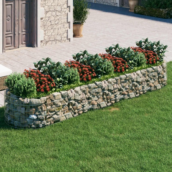vidaXL Gabionen-Hochbeet Verzinktes Eisen 400x100x50 cm