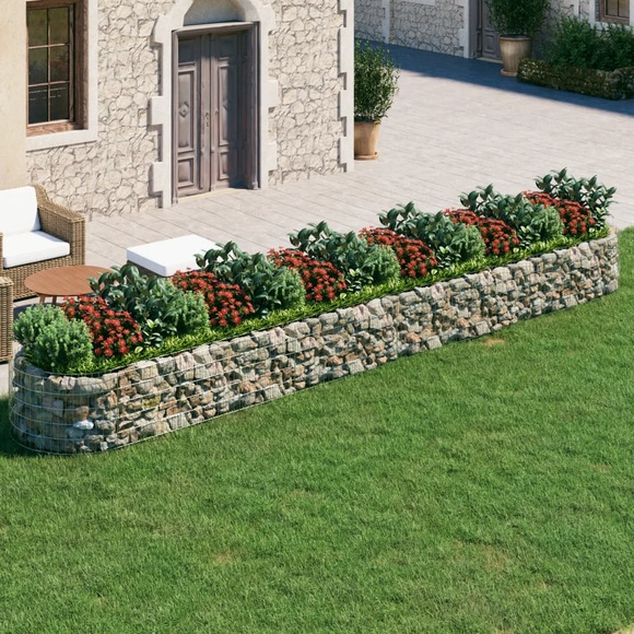 vidaXL Gabionen-Hochbeet Verzinktes Eisen 600x100x50 cm