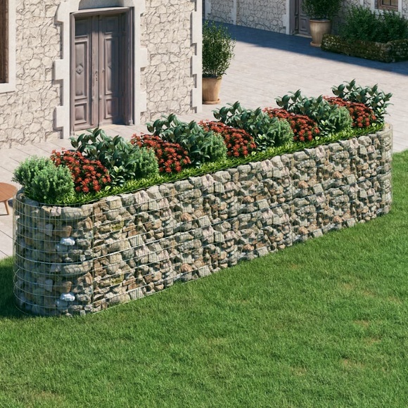 vidaXL Gabionen-Hochbeet Verzinktes Eisen 500x100x100 cm
