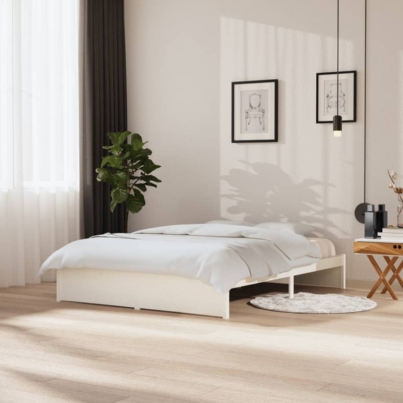 vidaXL Massivholzbett Weiß 150x200 cm 5FT King Size