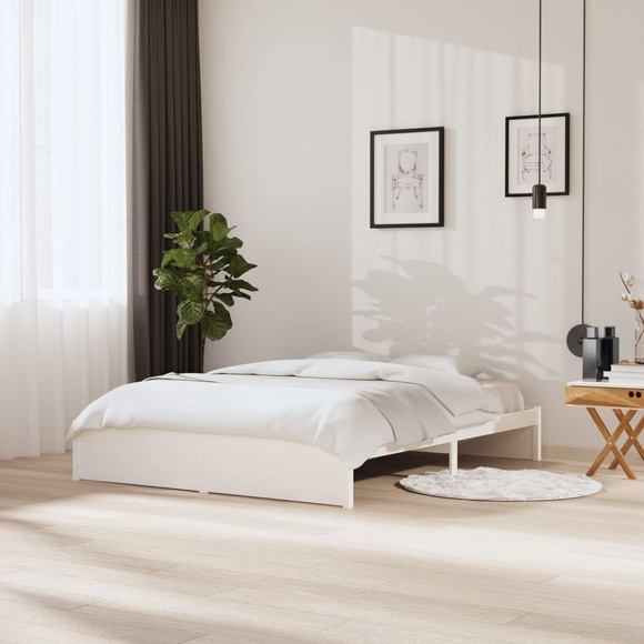 vidaXL Massivholzbett Weiß 160x200 cm