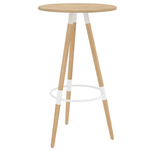 vidaXL Bartisch Braun 60x103 cm MDF & Massivholz Buche