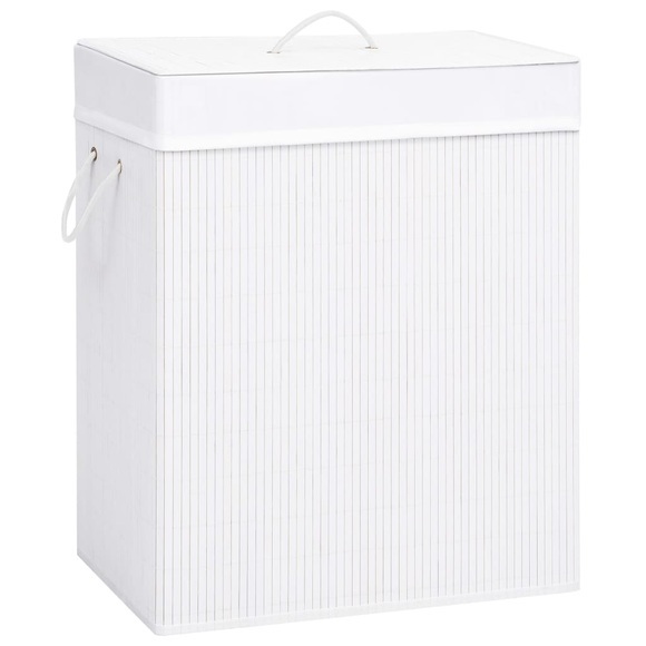 vidaXL Bambus-Wäschekorb Weiß 100 L