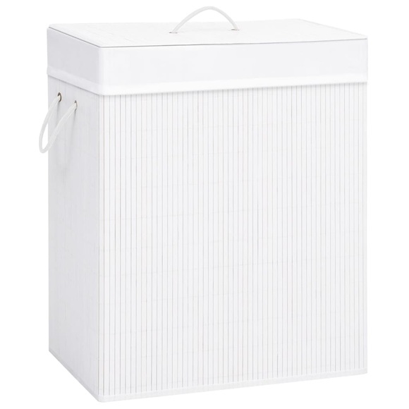 vidaXL Bambus-Wäschekorb Weiß 83 L