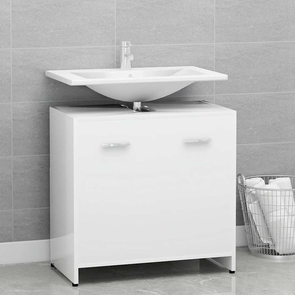 vidaXL Badezimmerschrank Weiß 60x33x58 cm Spanplatte
