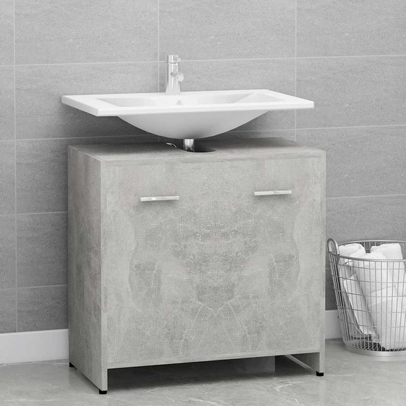 vidaXL Badezimmerschrank Betongrau 60x33x58 cm Spanplatte