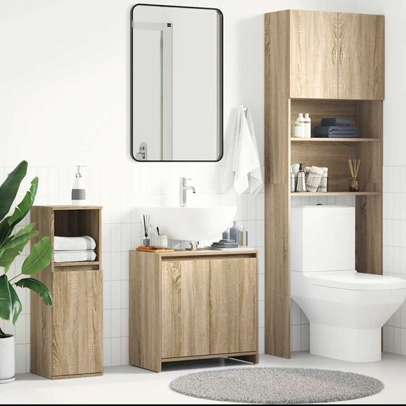 vidaXL Badezimmerschrank Sonoma-Eiche 60x33x58 cm Spanplatte