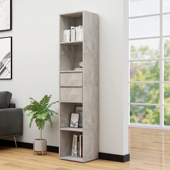 vidaXL Bücherregal Betongrau 36 x 30 x 171 cm Spanplatte