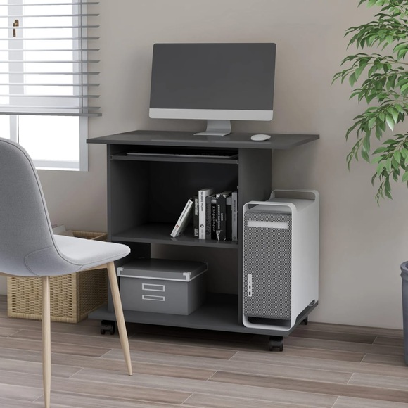 vidaXL PC-Tisch Grau 80×50×75 cm Spanplatte