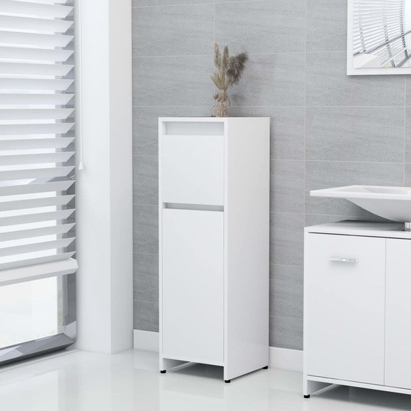 vidaXL Badezimmerschrank Weiß 30x30x95 cm Spanplatte