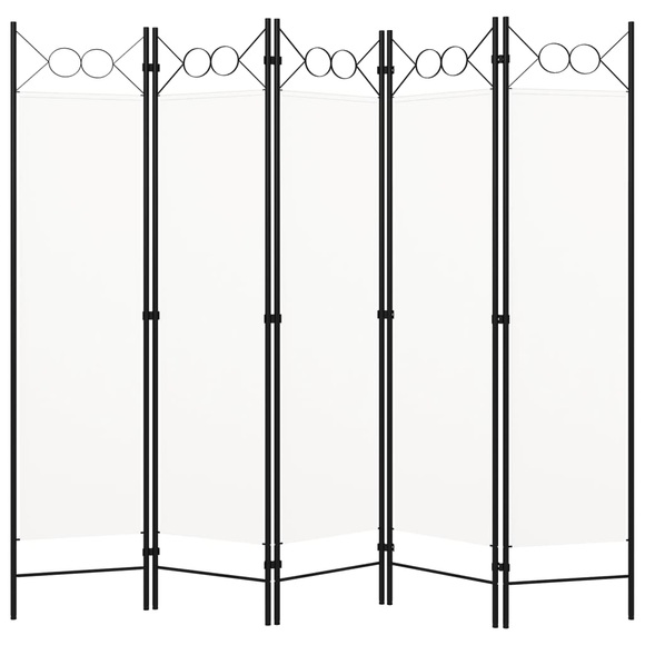 vidaXL 5-tlg. Raumteiler Cremeweiß 200x180 cm