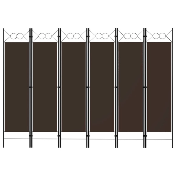vidaXL 6-tlg. Raumteiler Braun 240 x 180 cm