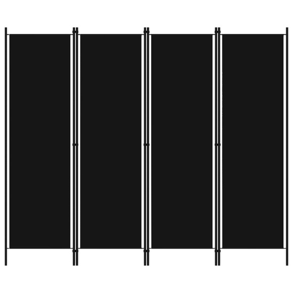 vidaXL 4-tlg. Raumteiler Schwarz 200x180 cm