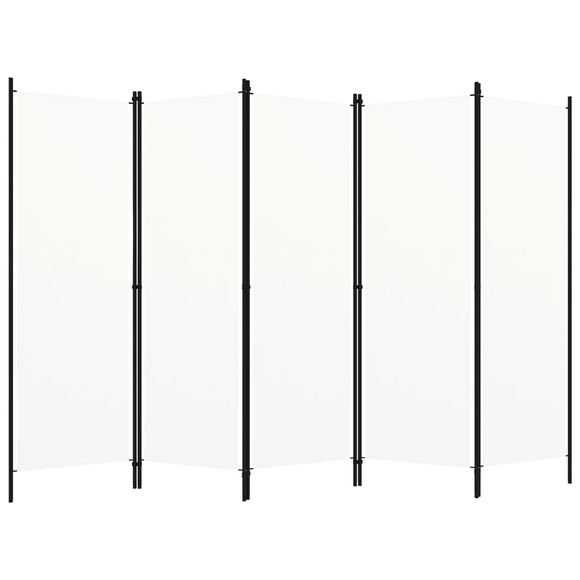 vidaXL 5-tlg. Raumteiler Cremeweiß 250x180 cm