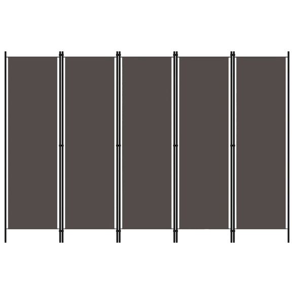 vidaXL 5-tlg. Raumteiler Anthrazit 250x180 cm