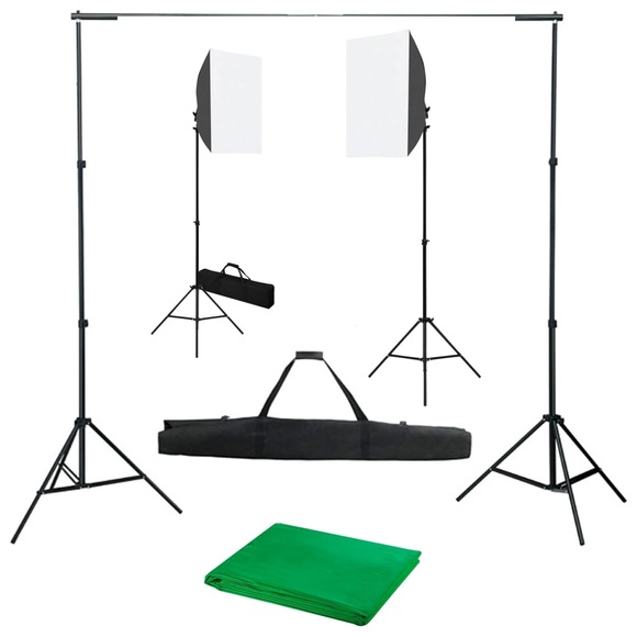 vidaXL Fotostudio-Set mit Softbox-Leuchten und Hintergrund