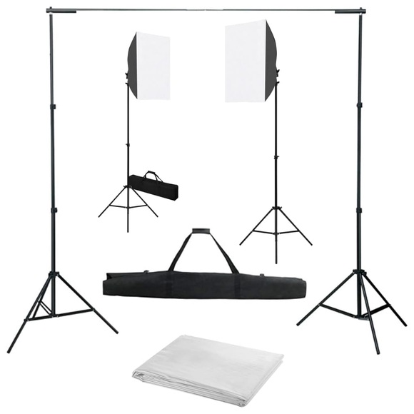 vidaXL Fotostudio-Set mit Softbox-Leuchten und Hintergrund