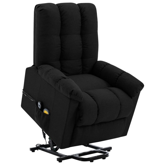 vidaXL Massagesessel mit Aufstehhilfe Schwarz Stoff