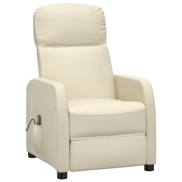 vidaXL Massagesessel Cremeweiß Kunstleder