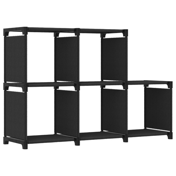 vidaXL Würfel-Regal 5 Fächer Schwarz 103x30x72,5 cm Stoff