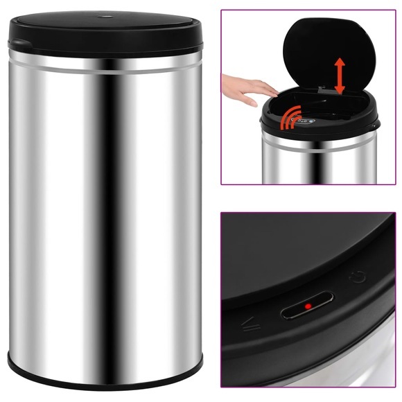 vidaXL Automatischer Sensor-Mülleimer 60 L Edelstahl