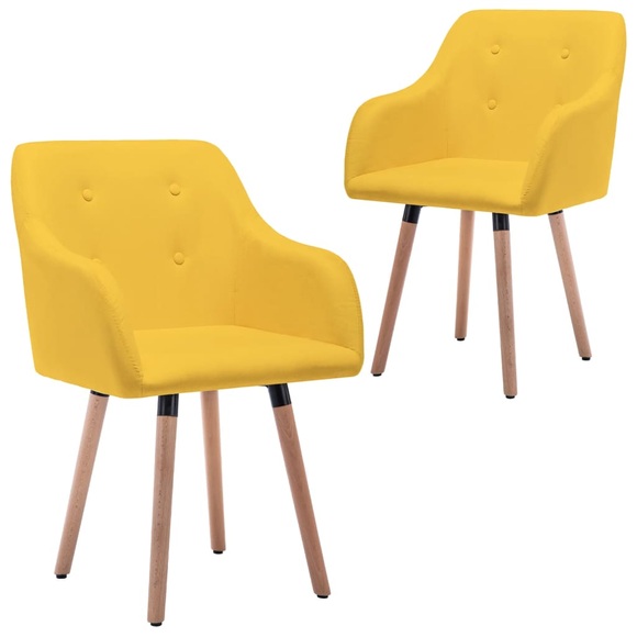 vidaXL Esszimmerstühle 2 Stk. Senfgelb Stoff