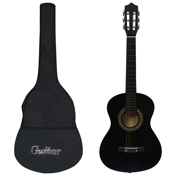 vidaXL Klassikgitarre für Anfänger Kinder mit Tasche Schwarz 1/2 34