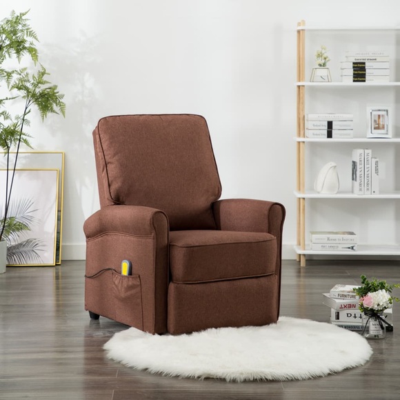 vidaXL Massagesessel Braun Stoff