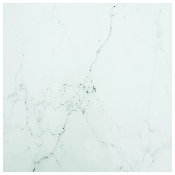 vidaXL Tischplatte Weiß 40x40 cm 6 mm Hartglas in Marmoroptik