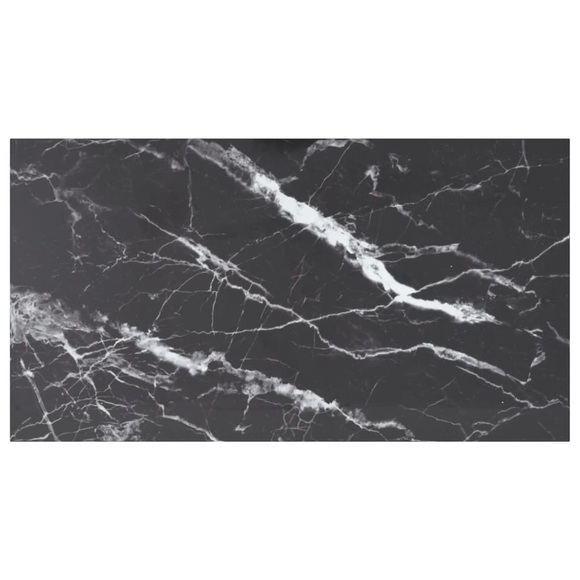 vidaXL Tischplatte Schwarz 120x65 cm 8 mm Hartglas in Marmoroptik