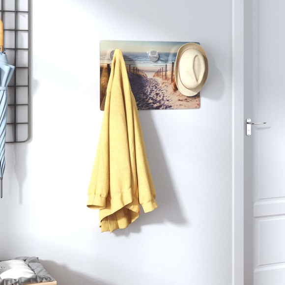 vidaXL Wandgarderobe 40x25 cm Hartglas Strand