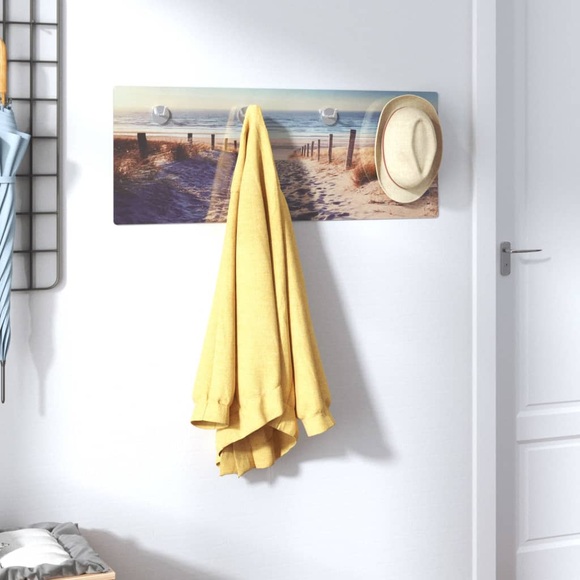 vidaXL Wandgarderobe 80x30 cm Hartglas Strand