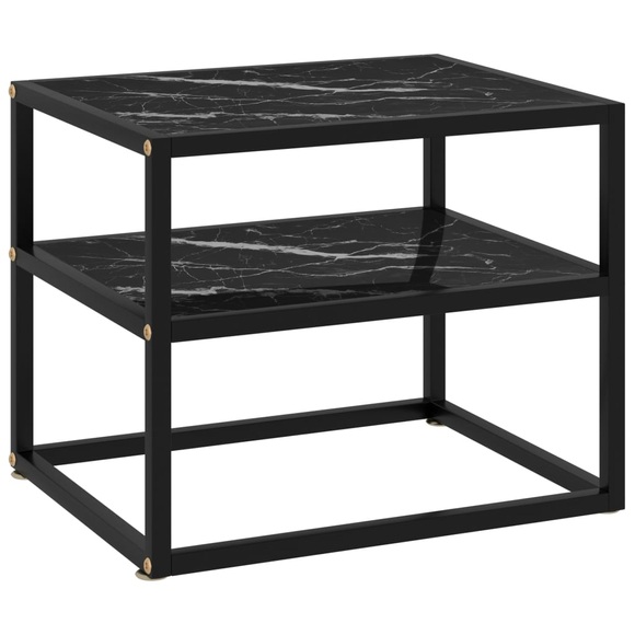 vidaXL Konsolentisch Schwarz 50x40x40 cm Hartglas