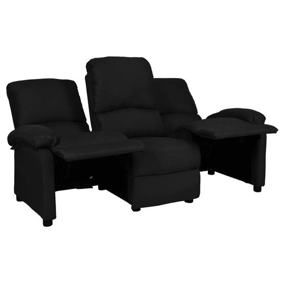 vidaXL 3-Sitzer-Sofa Verstellbar Schwarz Stoff