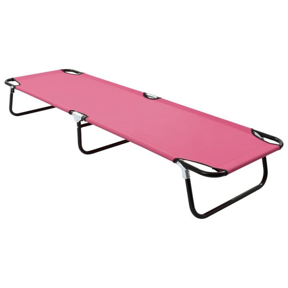 vidaXL Klappbare Sonnenliege Stahl Rosa