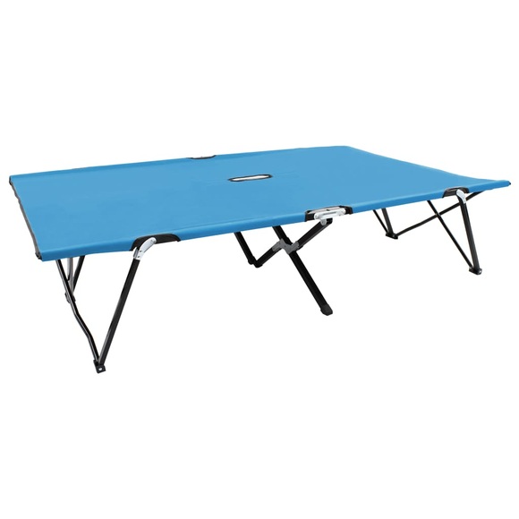 vidaXL Klappbare Sonnenliege für 2 Personen Blau Stahl