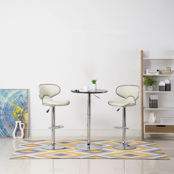 vidaXL Barhocker 2 Stk. Creme Kunstleder