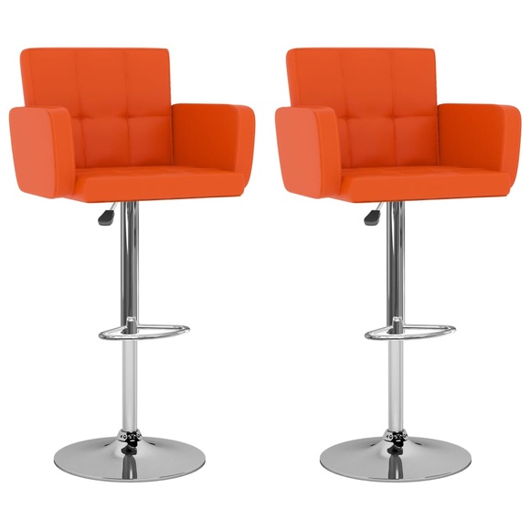 vidaXL Barhocker 2 Stk. Orange Kunstleder