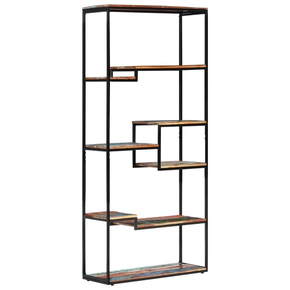vidaXL Bücherregal 80x30x180 cm Altholz Massiv