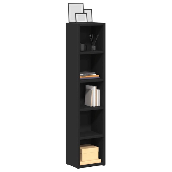 vidaXL CD-Regale 2 Stk. Schwarz 21x16x93,5 cm Spanplatte