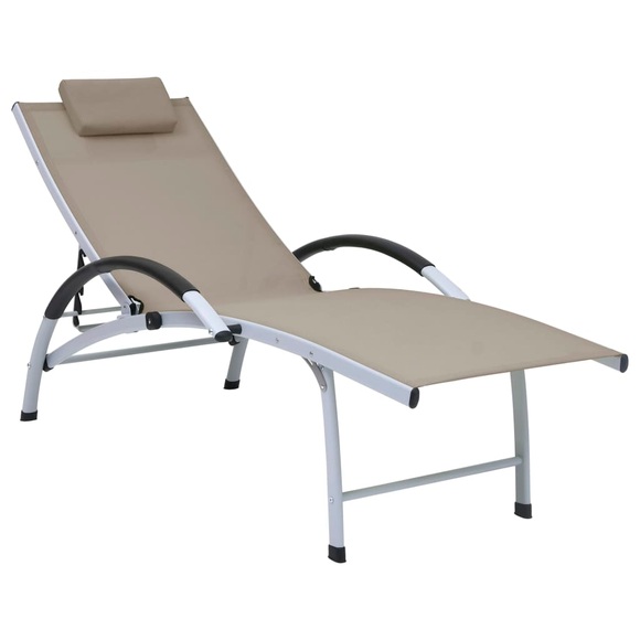 vidaXL Sonnenliege Aluminium Textilene Taupe