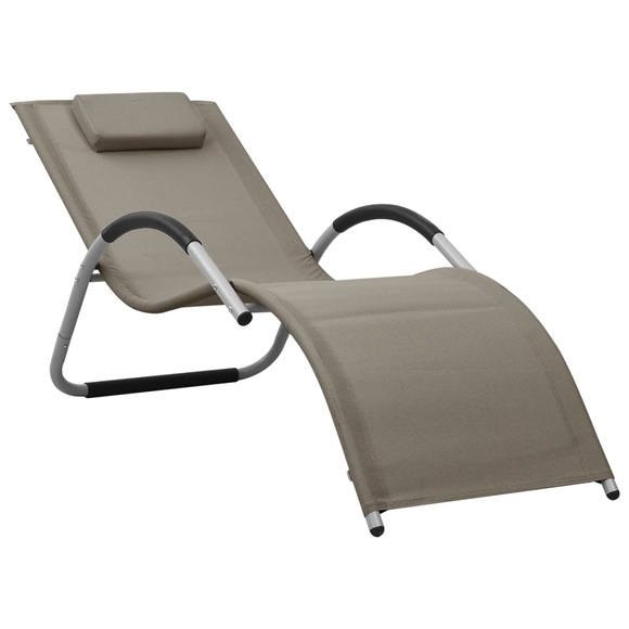 vidaXL Sonnenliege Textilene Taupe und Grau