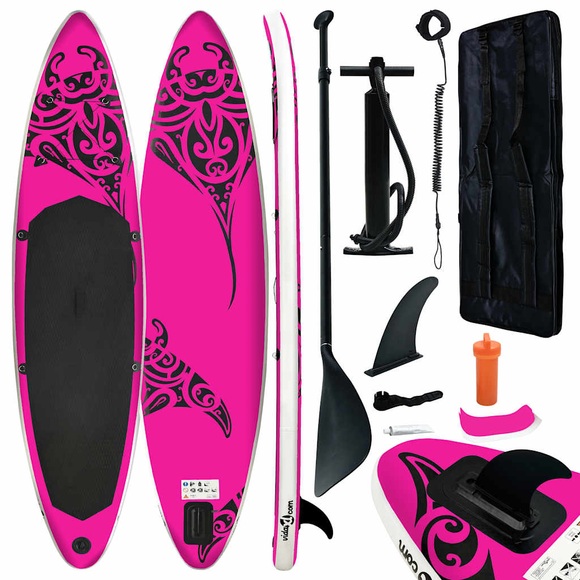 vidaXL Aufblasbares Stand Up Paddle Board Set 320x76x15 cm Rosa